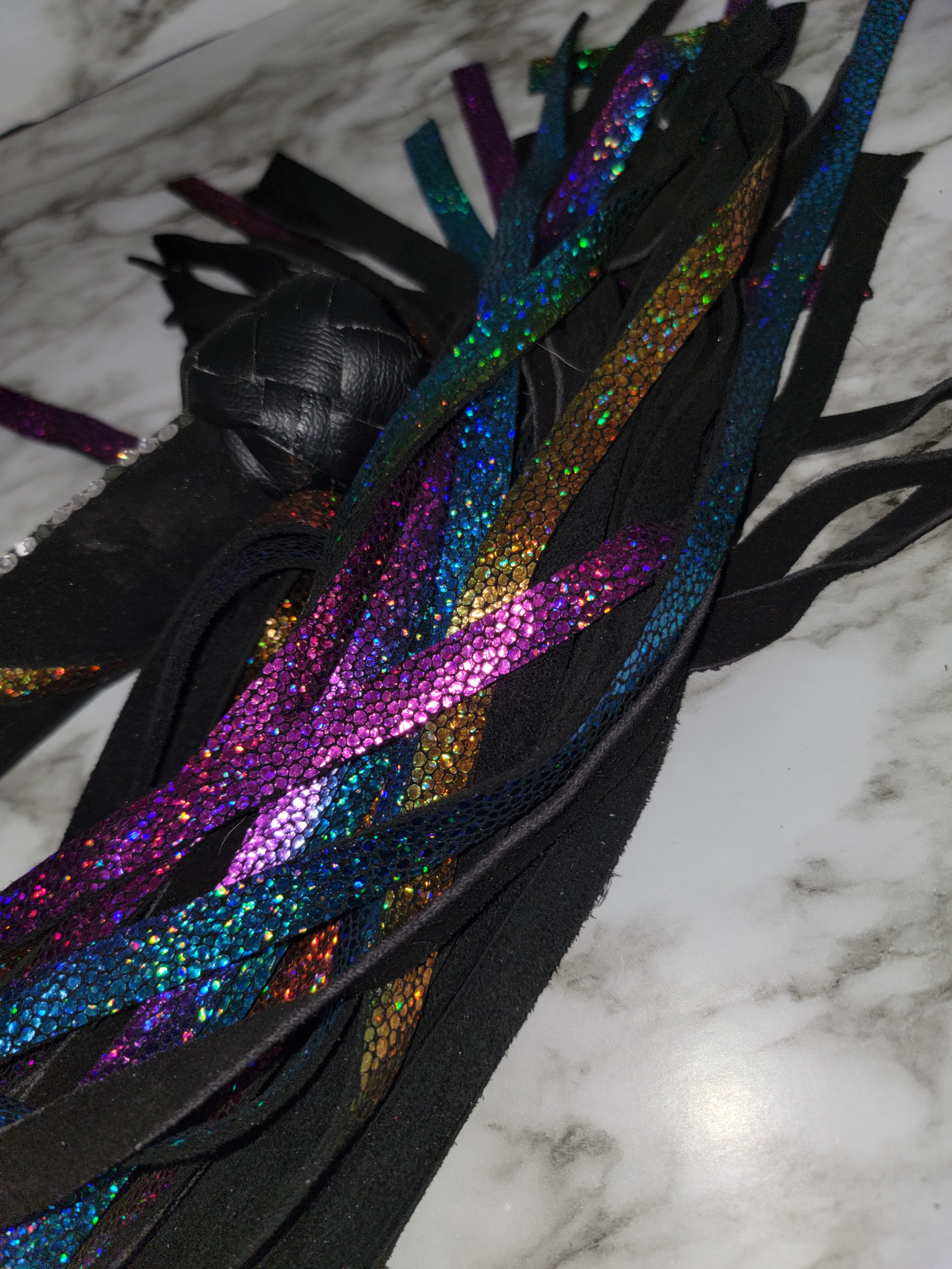 Dark Rainbow Flogger- Made to Order